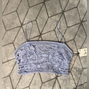 Free People NWT Lace Cropped Top in Light Purple